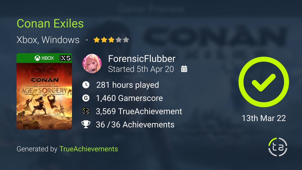 Conan Exiles achievement summary